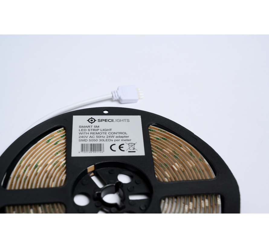 Smart LED strip IP65 RGB WiFi - Spraakbediening via Alexa of Google Home - Plug&Play - 5 Meter - Met afstandsbediening