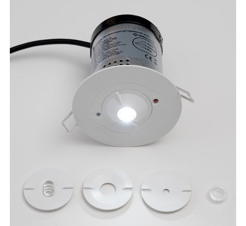 LED Noodverlichting anti-paniek 3W Inbouwspot met ingebouwde accu - verwisselbare lens