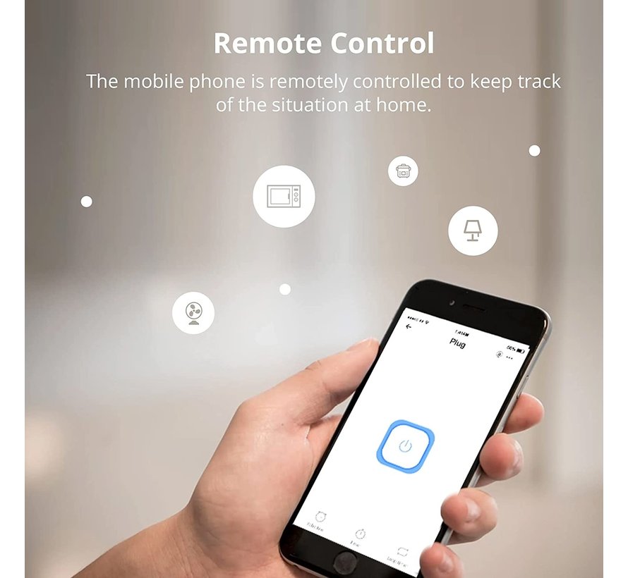 Slimme stekker - Smart plug - Wifi - Bediening via App - Werkt met Alexa/Google Home - Geen Hub nodig