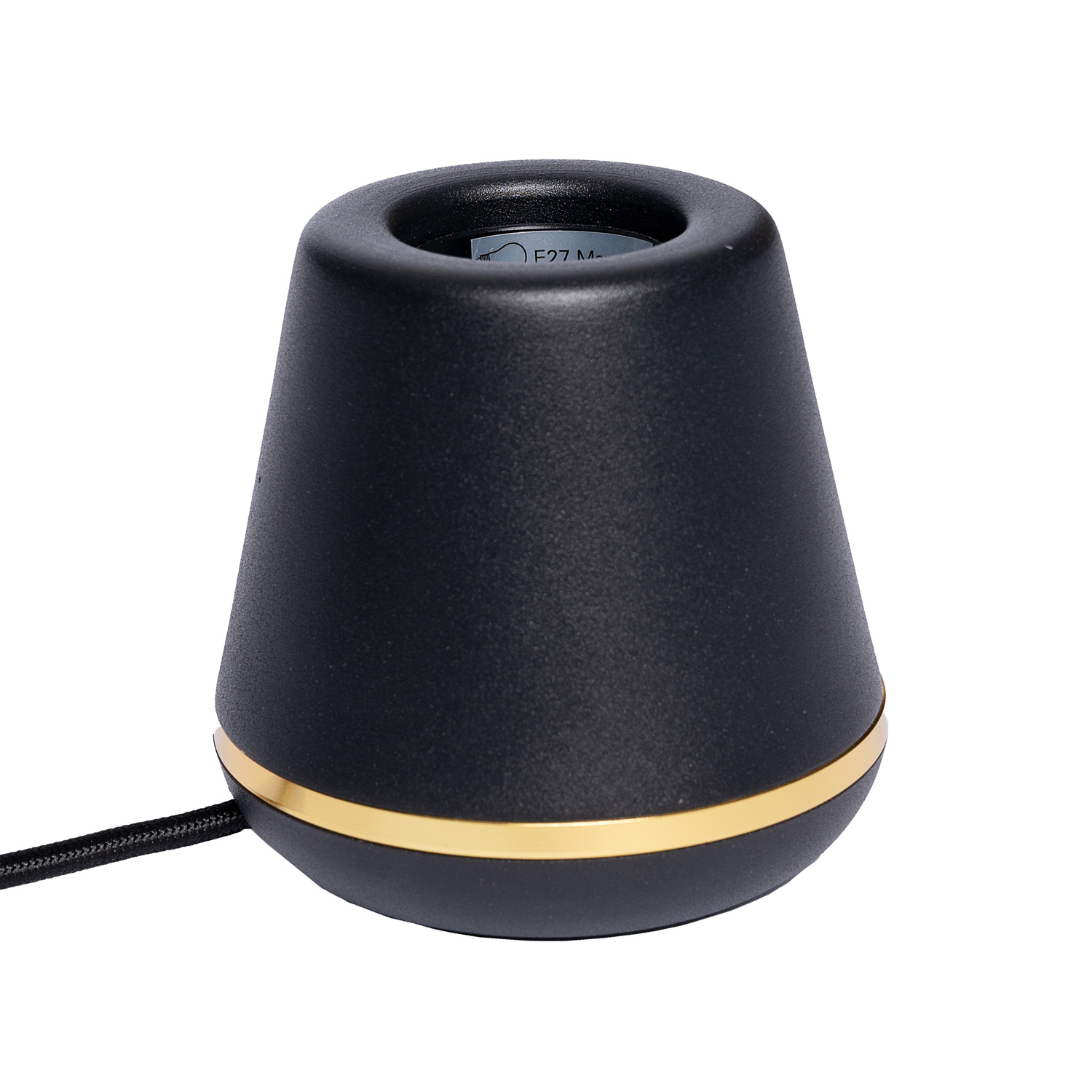 Design Tafellamp Zwart - Gouden Ring - E27 fitting met 1,5 meter stekker schakelaar - LedlampshopXL
