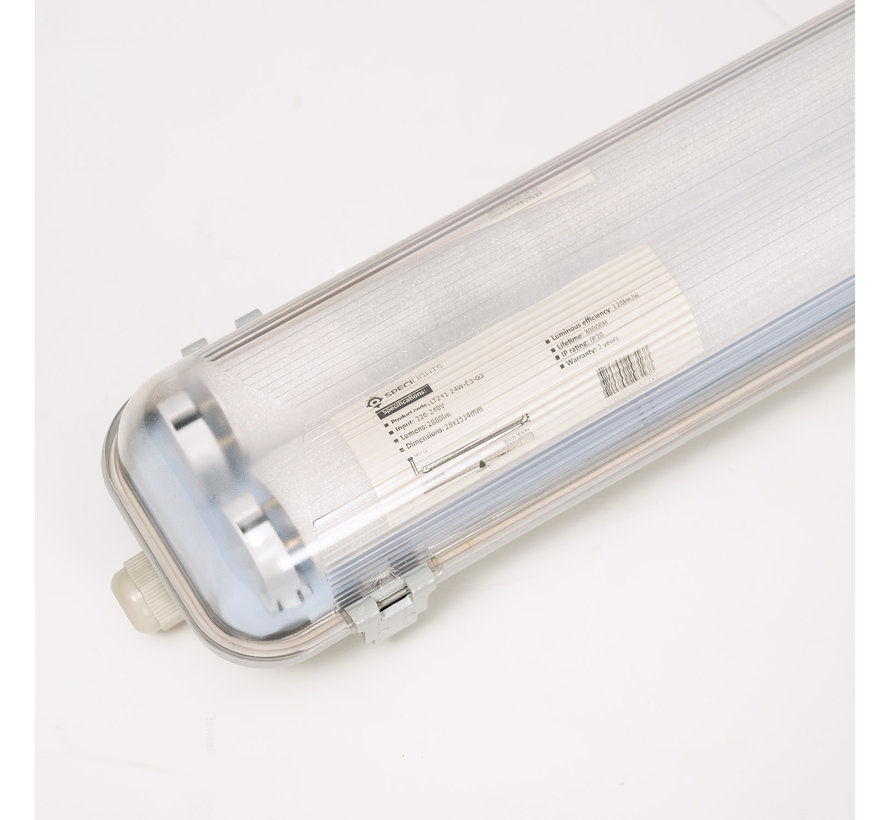 Waterdicht IP65 LED TL armatuur 150 cm 48W - Compleet met LED TL verlichting - Inclusief 2 x 24W LED TL buizen