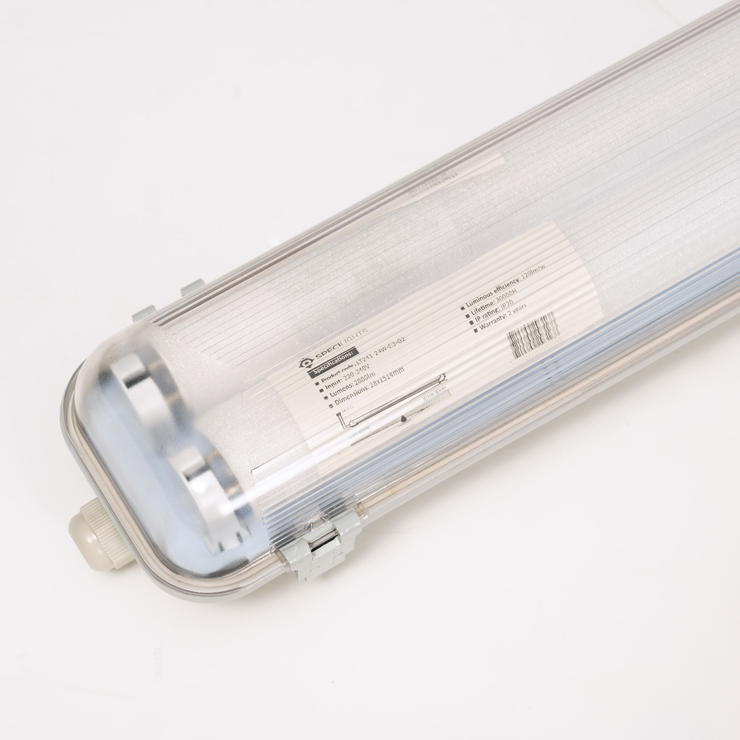 Waterdicht IP65 LED TL armatuur cm Inclusief LED TL verlichting - Kant en klaar voor twee LED TL buizen - 5200 Lumen - LedlampshopXL