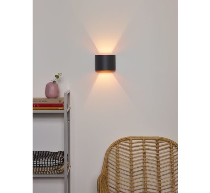 LED wandlamp zwart 12W - Waterdicht met instelbare stralingshoek - Muurlamp Rond IP65 3000K