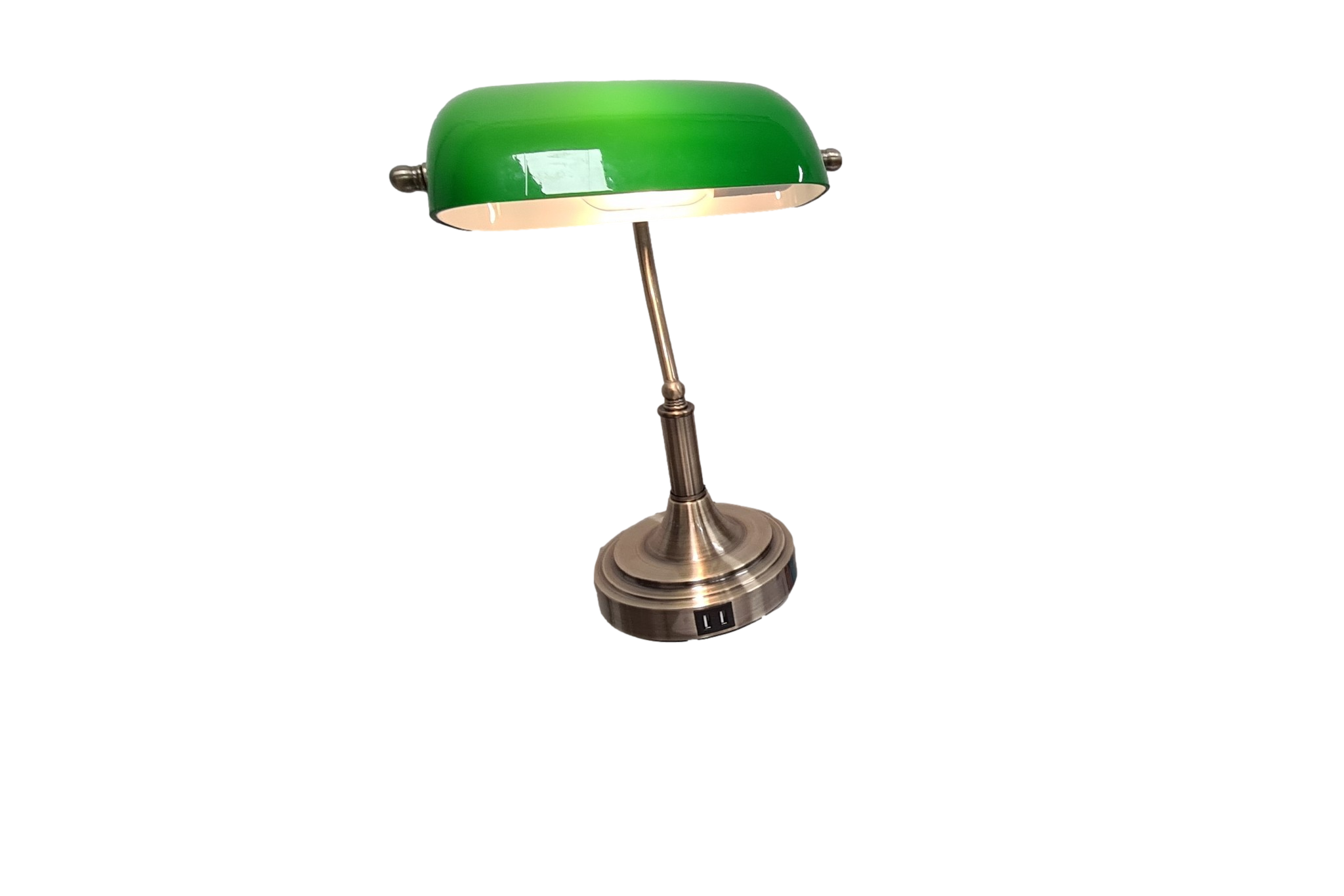 Consequent radium rol Notarislamp - Groene Bureaulamp inclusief Lamp - Touchdimmer - USB  aansluiting - Bankierslamp met E27 fitting - LedlampshopXL