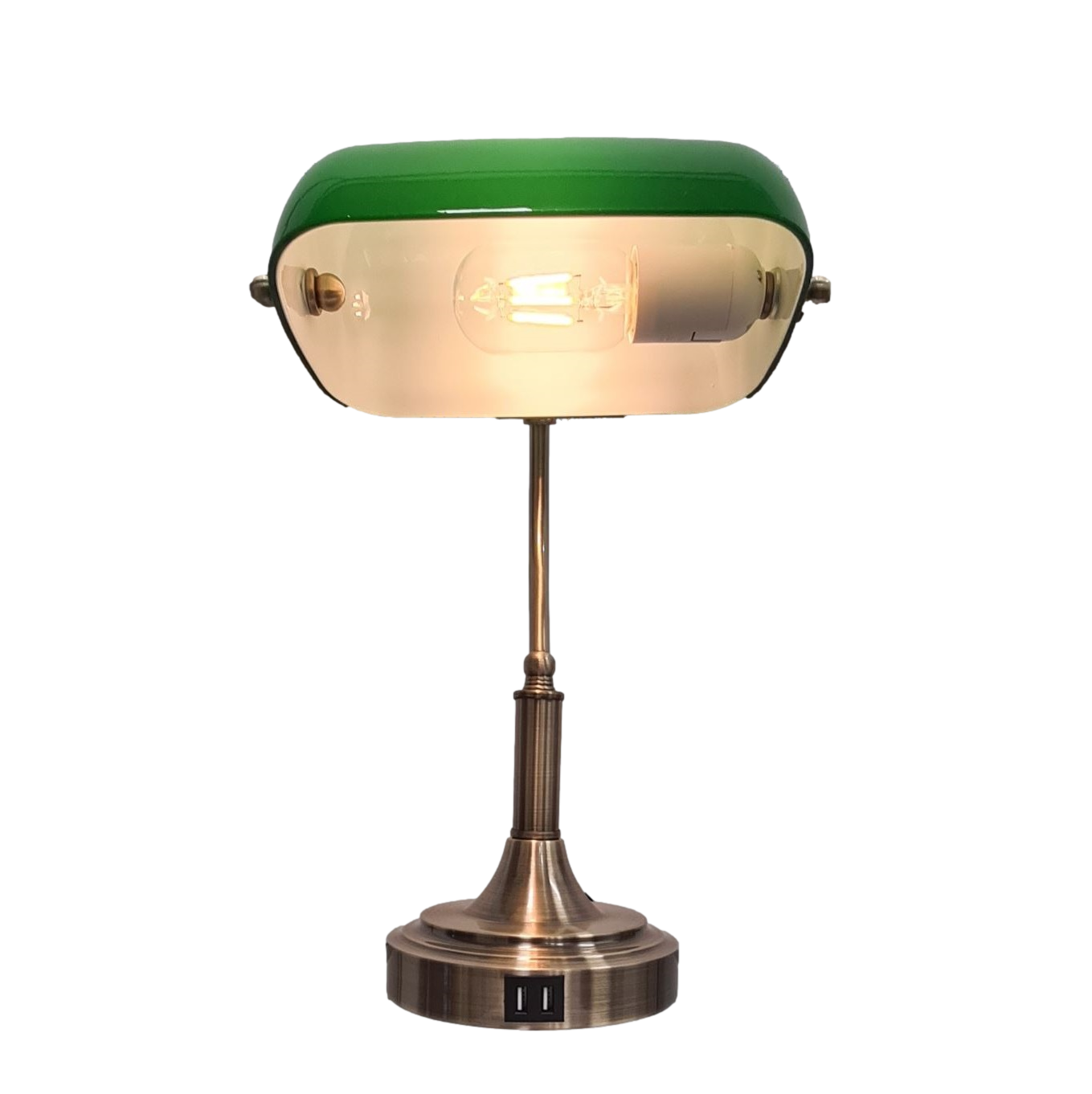 groep Levering Beoordeling Notarislamp - Groene Bureaulamp inclusief Lamp - Touchdimmer - USB  aansluiting - Bankierslamp met E27 fitting - LedlampshopXL