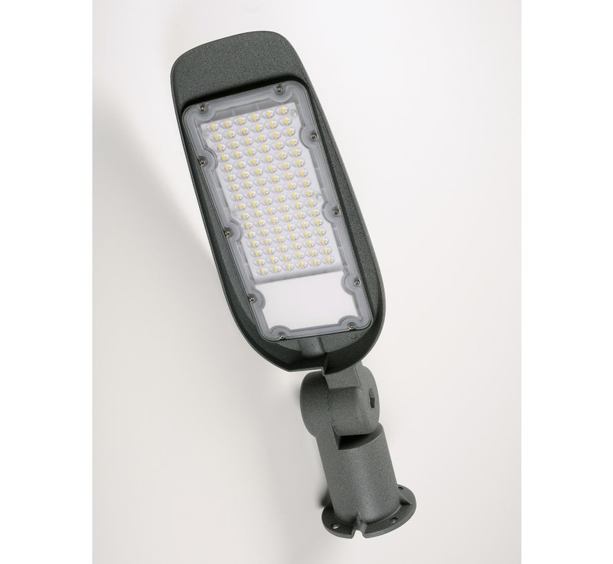 LED Straatlamp 100W met ingebouwde instelbare schemersensor - 6000K - Verstelbare arm 220° - Paaltop/Muurbevestiging - High Lumen 100 Lumen/Watt - 10000 Lumen - 5 Jaar Garantie