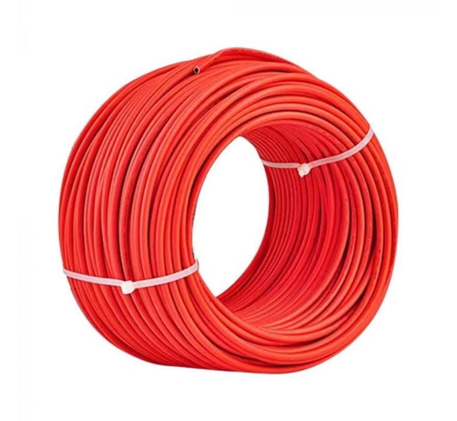 Solar kabel- 6mm2 - Rood - Rol 100 meter