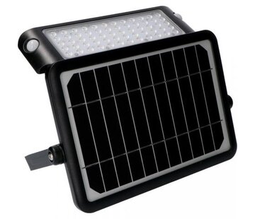 LED's light Solar buitenlamp - schijnwerper 10W 1080lm 3000K IP65 - sensor - Zwart
