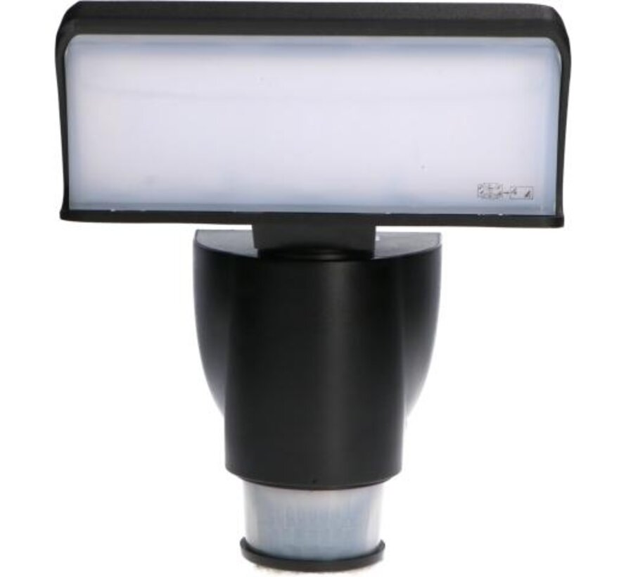 Buitenlamp met Lichtbron - schijnwerper Hanoi - 18W 1100lm 4000K IP44 - sensor - Zwart