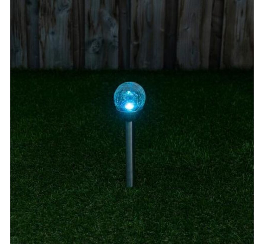 Solar buitenlamp - lamp met grondspies 1lm 6500K IP44 - sensor - Roestvrijstaal