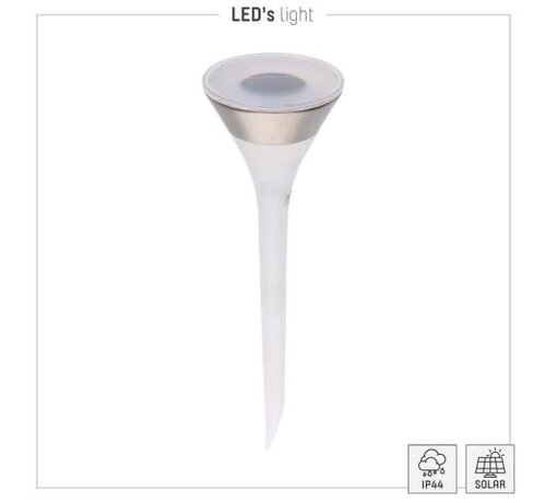 LED's light Solar buitenlamp - lamp met grondspies - PortElizabeth 1lm 2700K IP44 - sensor - Wit