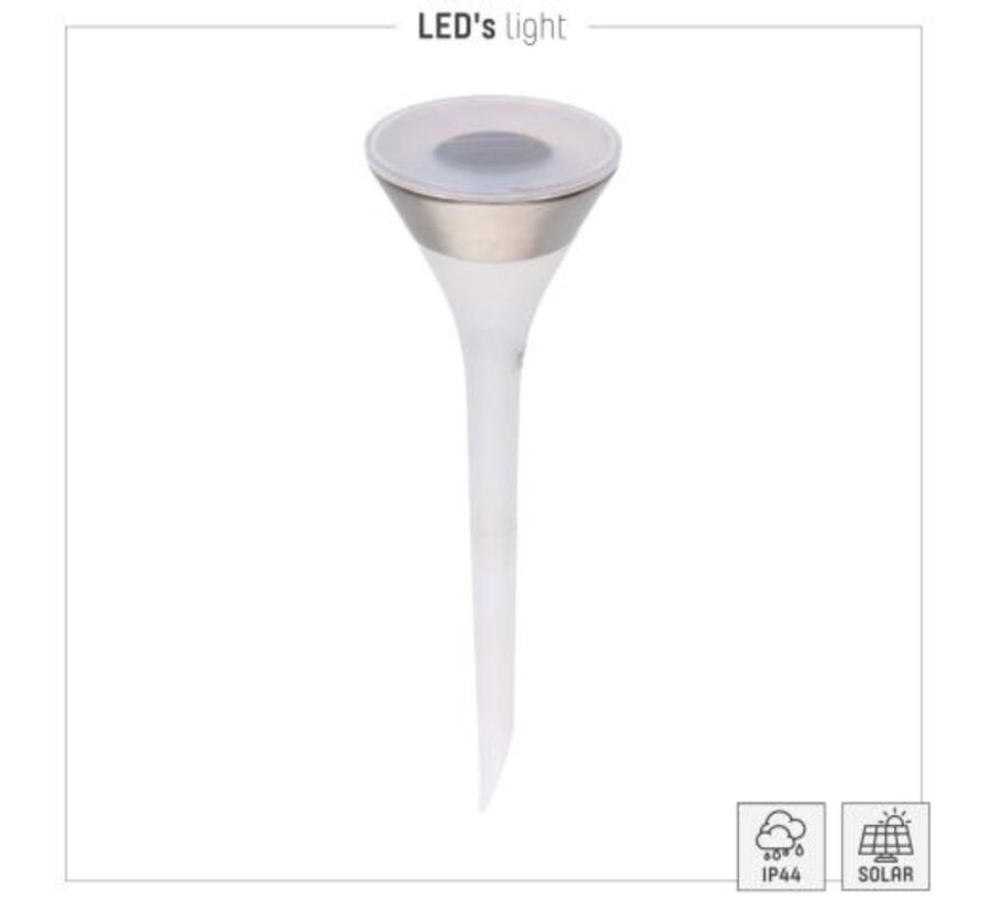 Solar buitenlamp - lamp met grondspies - PortElizabeth 1lm 2700K IP44 - sensor - Wit