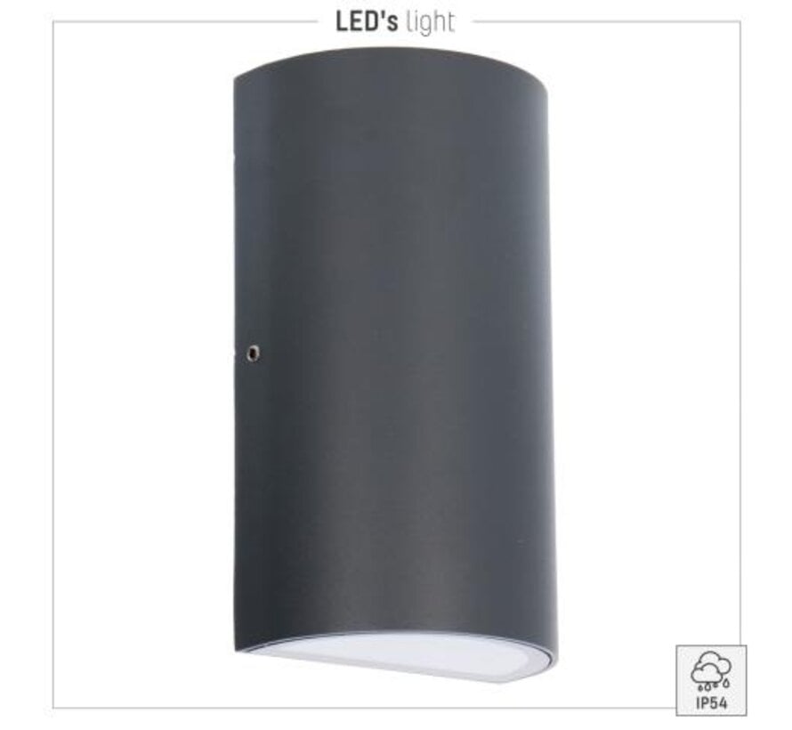 Buitenlamp zonder Lichtbron - muurlamp Fresno - 2xGU10 IP54 - Grijs