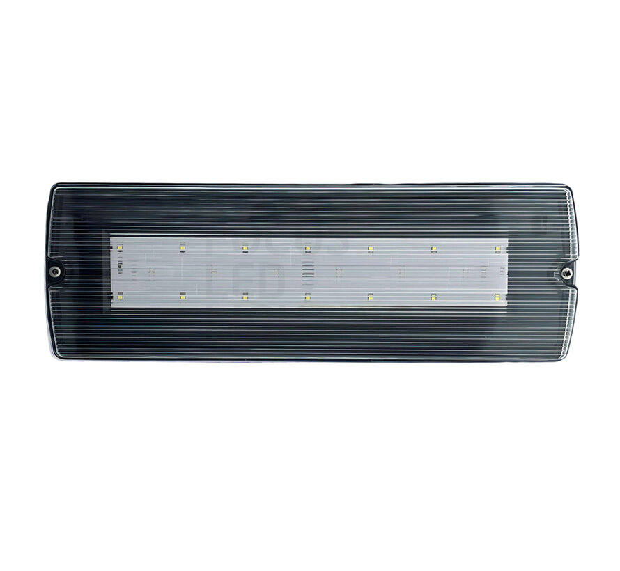 Zwarte Noodverlichting - Black AT Autotest Bulkhead LED Noodverlichting 4W IP65 - Niet continue brandend