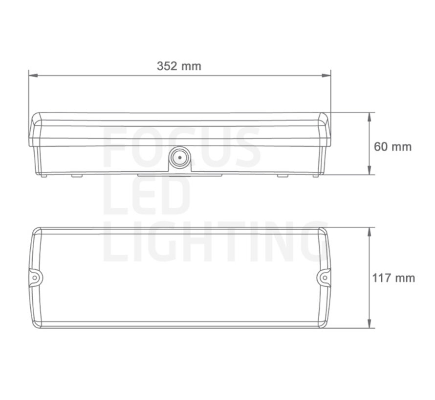 Zwarte Noodverlichting - Black AT Autotest Bulkhead LED Noodverlichting 4W IP65 - Niet continue brandend