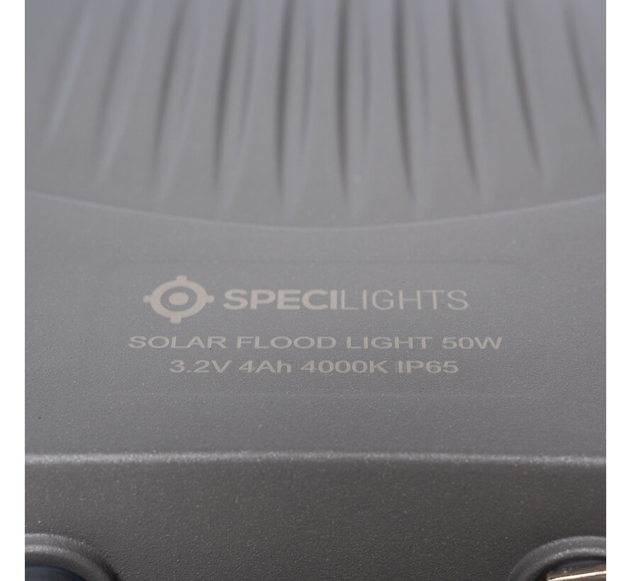 Specilights LED bouwlamp 50W met los zonnepaneel - IP65 waterdicht - Inclusief quickconnector - met afstandsbediening