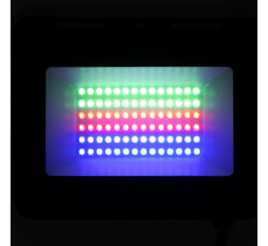 20W RGB LED Bouwlamp - Floodlight inclusief Remote - Waterdicht met 50CM kabel
