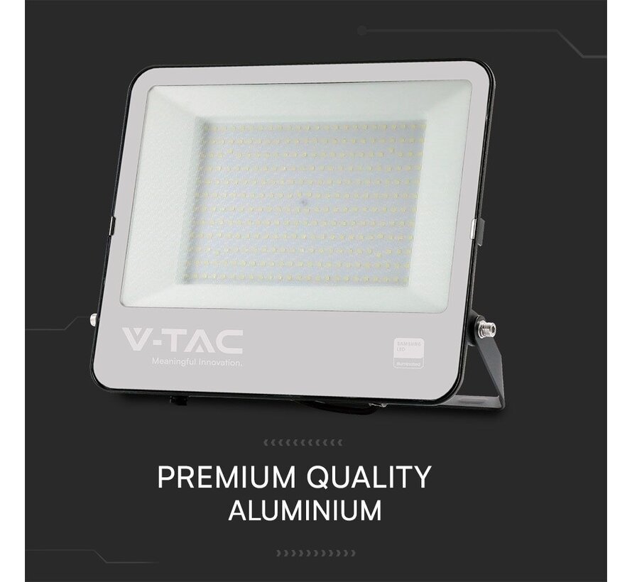VT-44204 200W V-TAC Bouwlamp met Samsung Chip, 4000K, Zwart, IP65