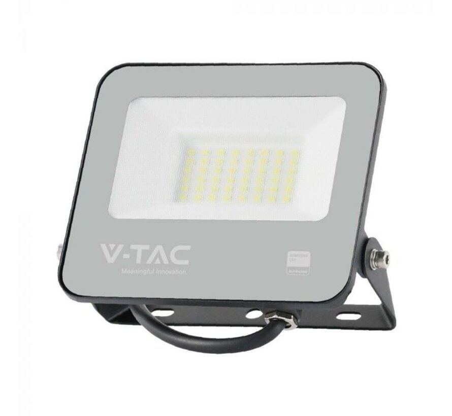 30W V-TAC Floodlight met Samsung Chip - 1M Draad - 4000K - Zwart