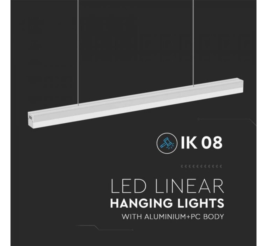 V-TAC 40W LED Lineaire Verlichting 6500K - Wit Lichaam voor Commerciële en Residentiële Toepassingen