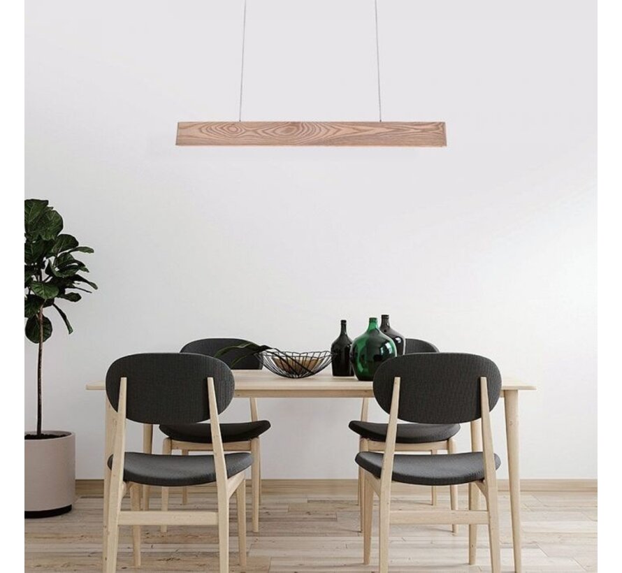 V-tac 24W LED Hanglamp met Houtafwerking en 3000K Warm Wit Licht