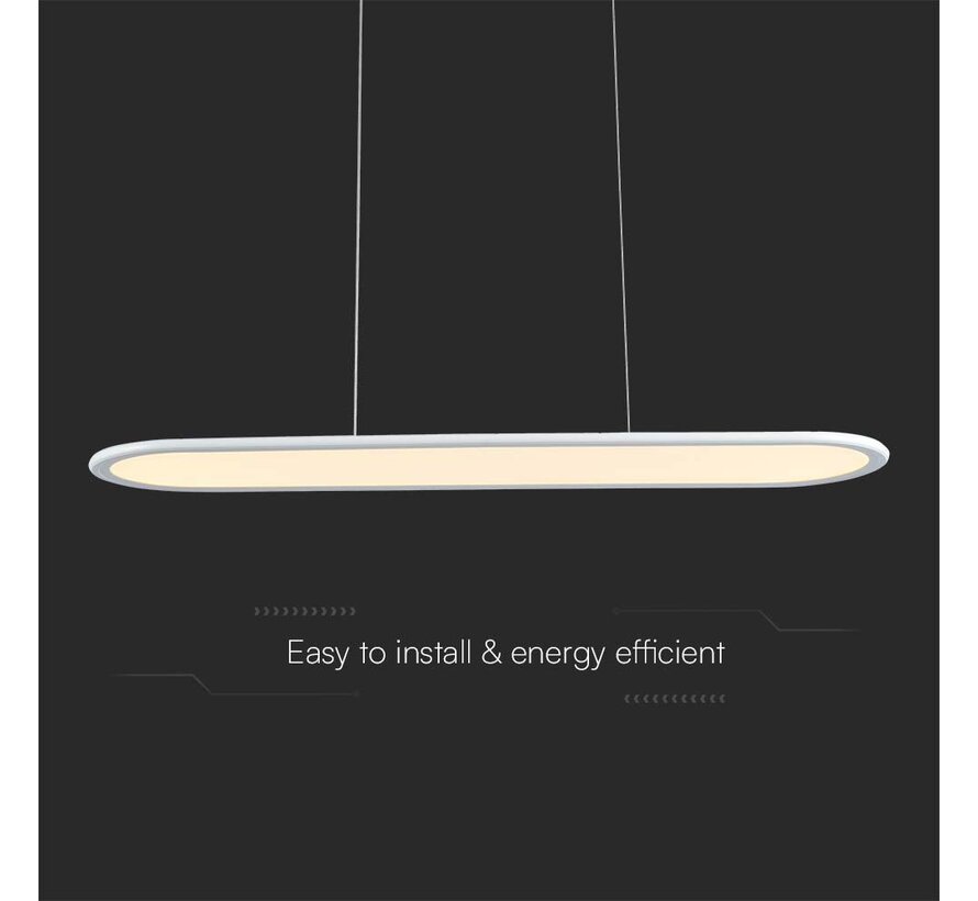 V-TAC 24W Hanglamp LED 80x100CM met 4000K in wit voor elegant interieur