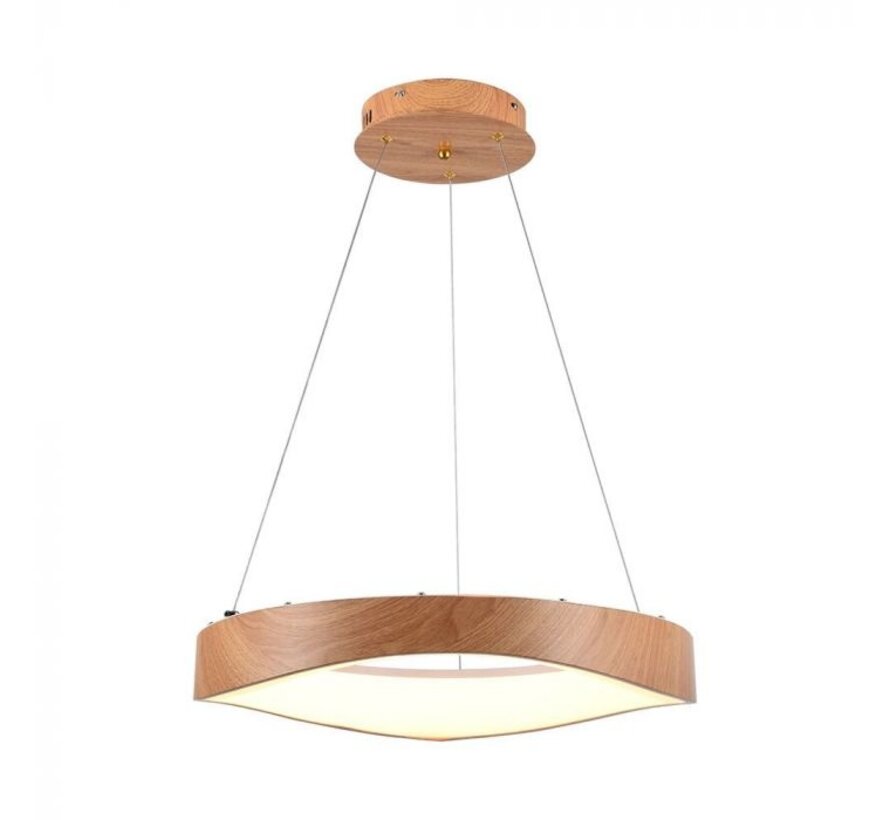 VT-7974 LED Designer Hanglamp 3000K met Houtafwerking en Witte Body