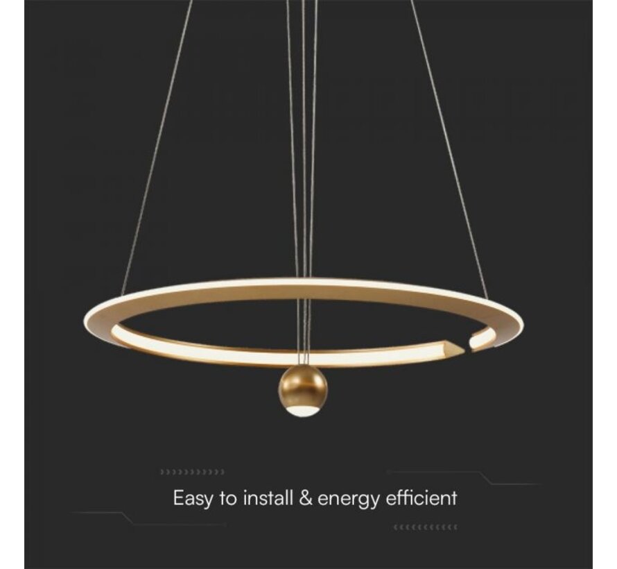 45W LED Hanglamp 620x1200mm Verstelbaar 3000K Brush Gold van V-tac