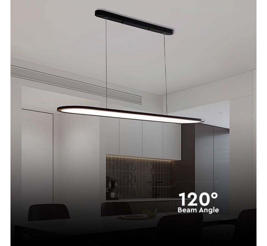 V-tac 24W Hanglamp 80x100CM in Zwart met 3000K Warm Wit Licht