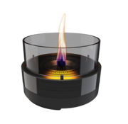 Tenderflame Tenderflame Rosie 18 Black Smoke Ceramic – Ø 19,7 × 13,8 cm Porselein & Smoke Glass Tafelhaard, 500 W Rook- & Geurvrij