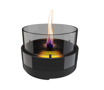 Tenderflame Tenderflame Rosie 18 Black Smoke Ceramic – Ø 19,7 × 13,8 cm Porselein & Smoke Glass Tafelhaard, 500 W Rook- & Geurvrij