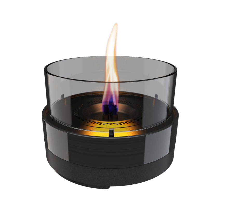 Tenderflame Rosie 18 Black Smoke Ceramic – Ø 19,7 × 13,8 cm Porselein & Smoke Glass Tafelhaard, 500 W Rook- & Geurvrij