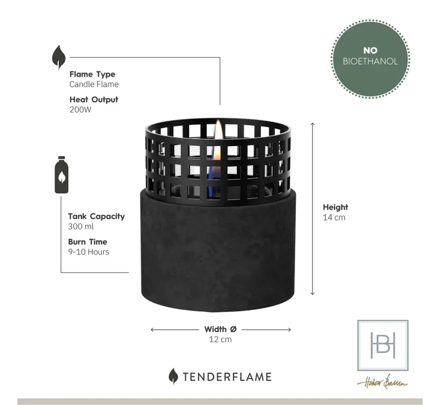 Tenderflame Signal Hill 12 tafelhaard - Zwart