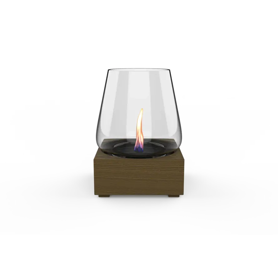 Tenderflame Poppy – 3-lont DonkerEiken Tafelhaard Ø24×34,2 cm, 500 W Rook- & Geurvrij