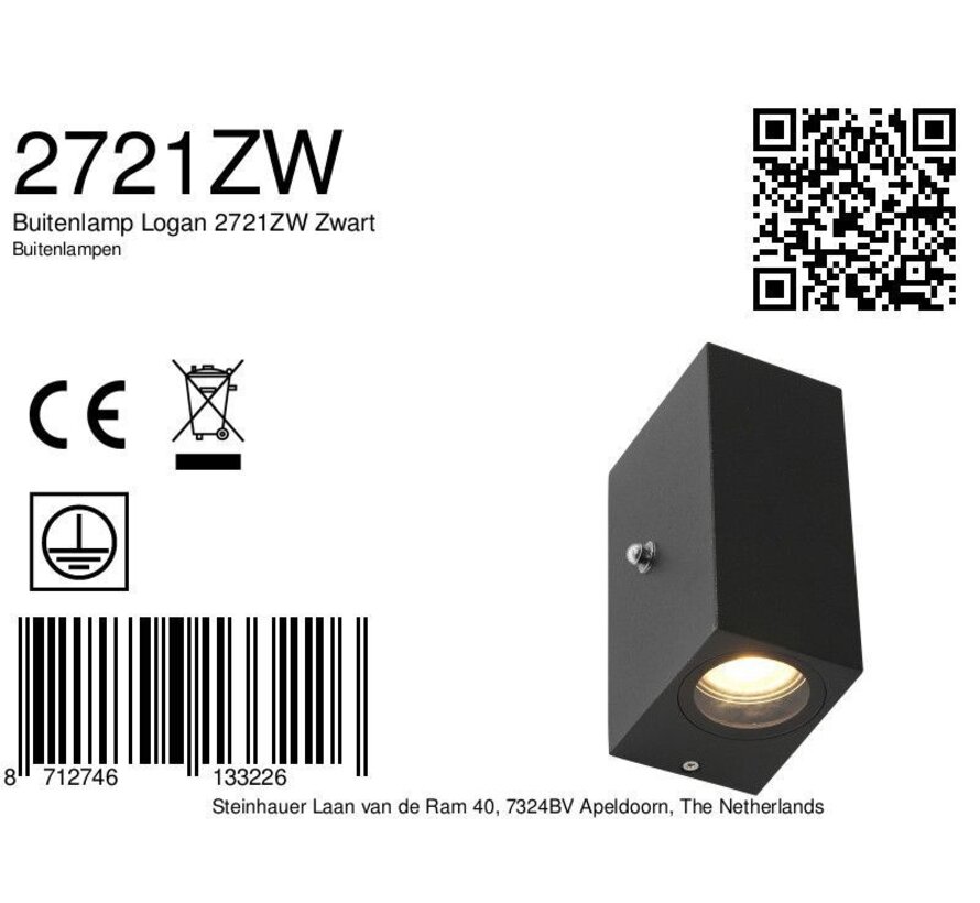 Buitenlamp Logan 2721ZW Zwart