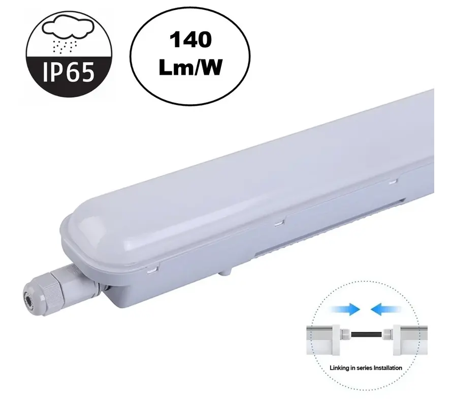 LED Tri-Proof Light 50W 150cm | 4000K Neutraalwit | IP65 | Philips Driver | Koppelbaar