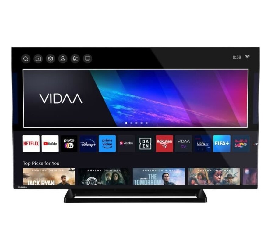 TOSHIBA 43QV3363DG - 43'' (108 cm) QLED TV - 4K UHD 3840x2160 - HDR - Slimme TV - 3xHDMI - WiFi