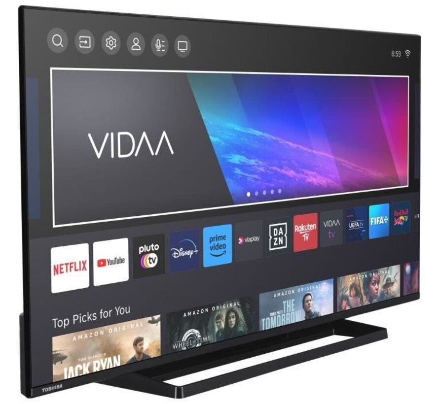 TOSHIBA 43QV3363DG - 43'' (108 cm) QLED TV - 4K UHD 3840x2160 - HDR - Slimme TV - 3xHDMI - WiFi