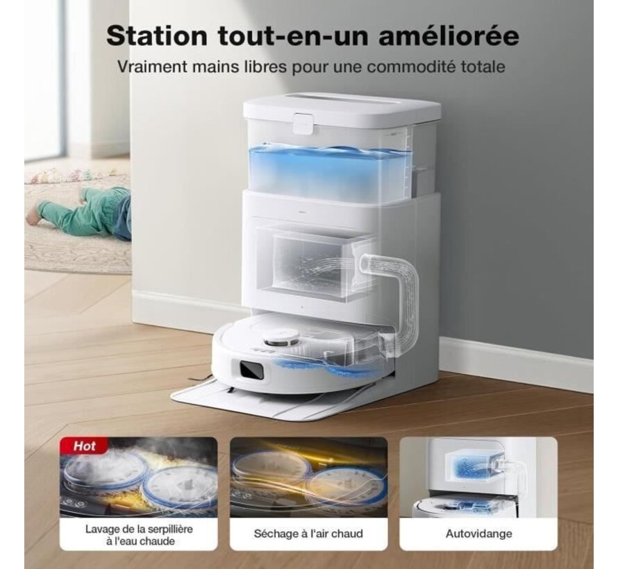 Ecovacs N30 Pro Omni Robotstofzuiger – 10.000Pa Zuigkracht, Automatisch Leegstation & Warmwaterreiniging