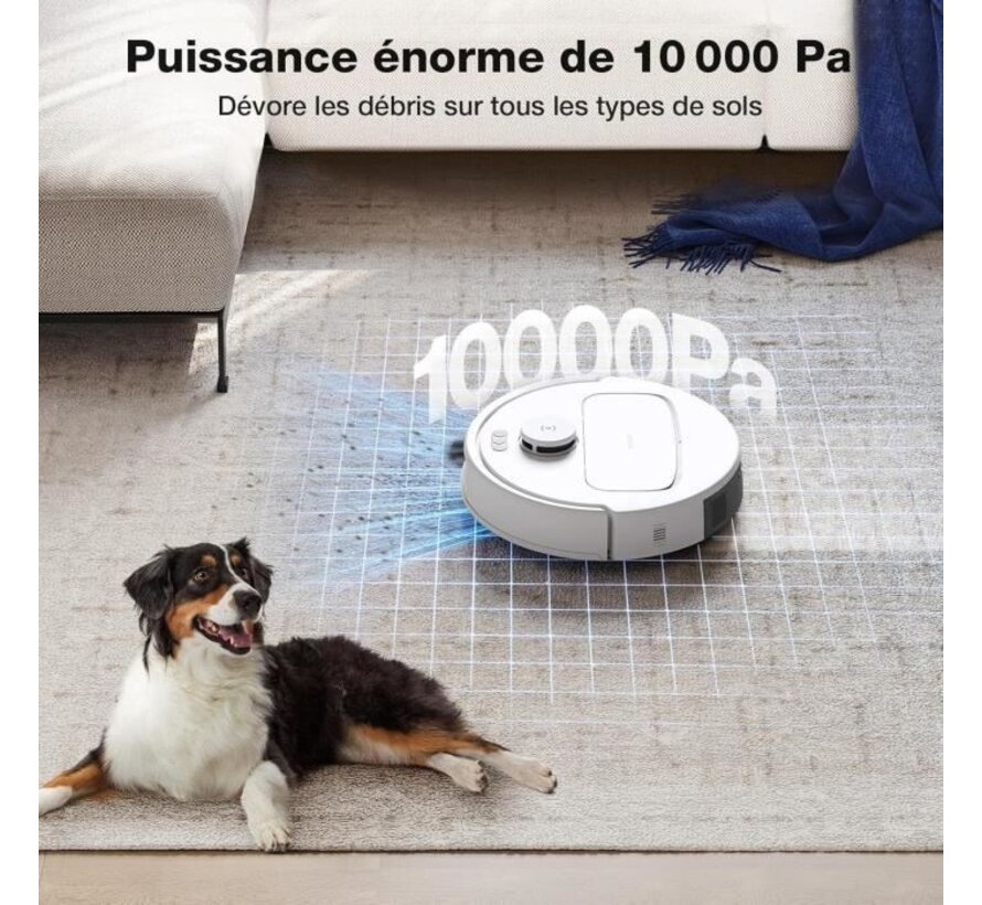 Ecovacs N30 Pro Omni Robotstofzuiger – 10.000Pa Zuigkracht, Automatisch Leegstation & Warmwaterreiniging