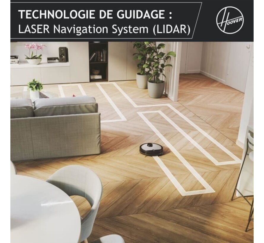 Hoover HG510D 011 Robotstofzuiger – 2300Pa Zuigkracht, Laser Navigatie & App-bediening