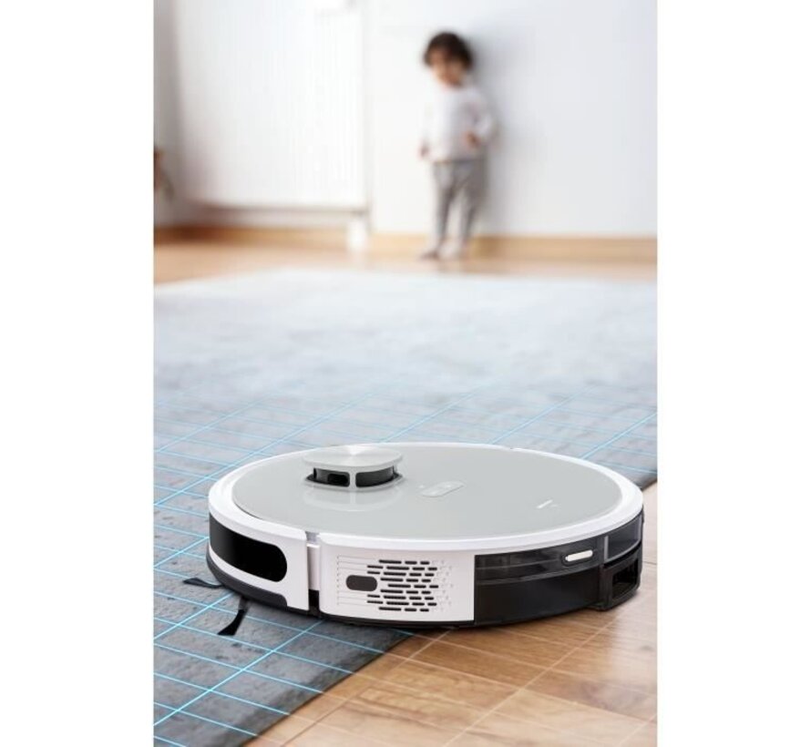 Medion X21 SW Robotstofzuiger met Afvoerstation – 2-in-1 Stofzuigen & Dweilen met Lasernavigatie