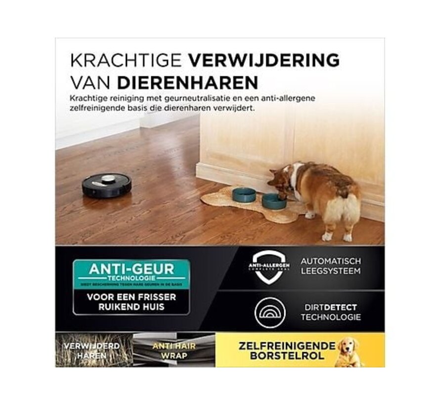Shark PowerDetect Robotstofzuiger – Zelflegende Basis, 3D Navigatie & Anti-Allergeen HEPA-filter