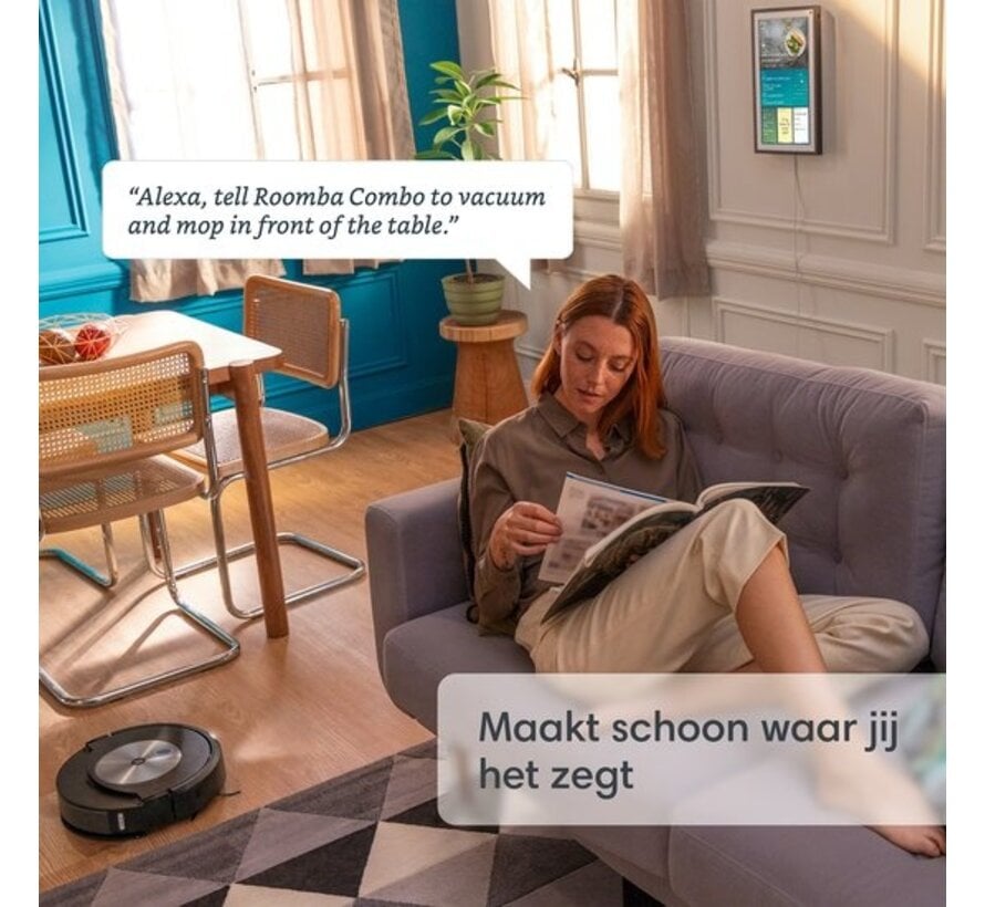 iRobot Roomba Combo j7+ – 2-in-1 Robotstofzuiger met Dweilfunctie, Objectdetectie & Automatische Vuilafvoer