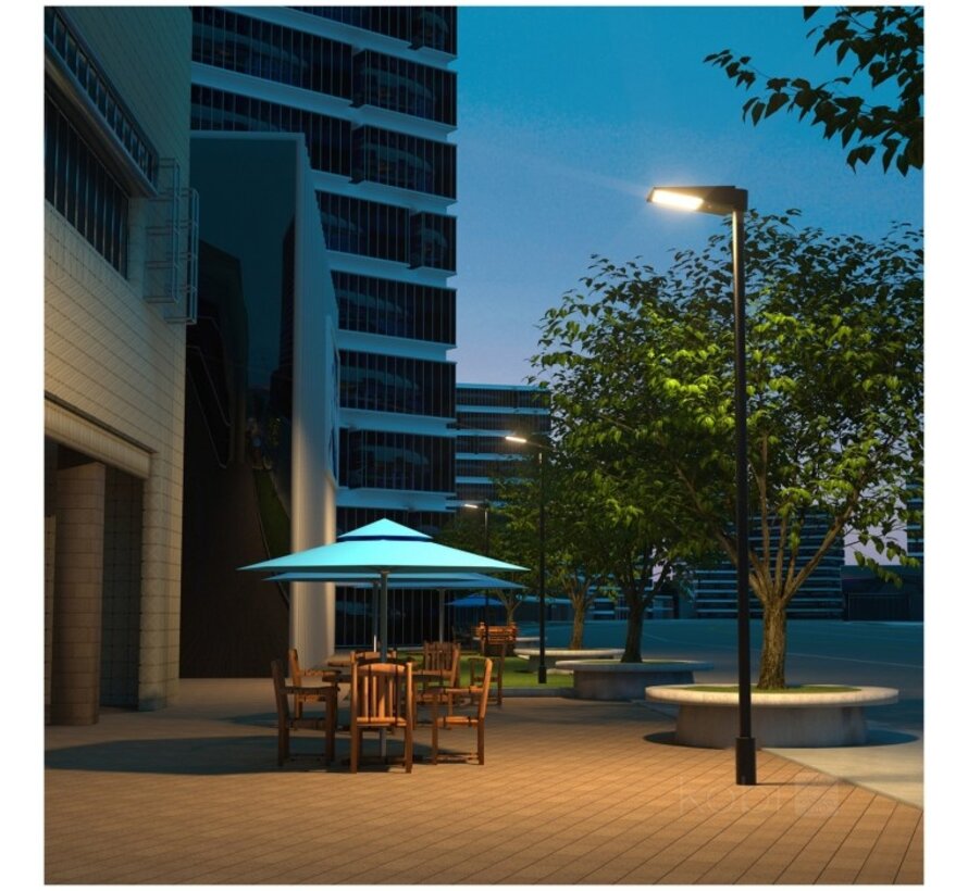 LED Straatlamp 30W met ingebouwd zonnepaneel en accu - IP65 met bewegingssensor en remote