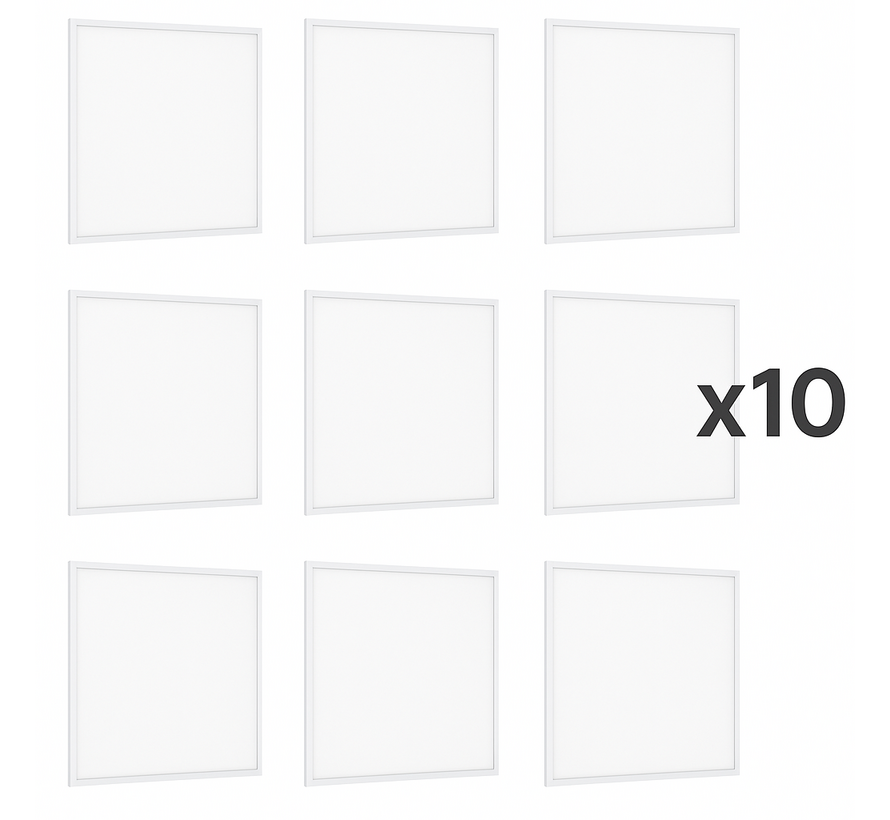 LED Edge Paneel 40W 10 STUKS – 60×60 cm – 4000 lm – 4000 K – Wit - Inclusief driver Plug&Play