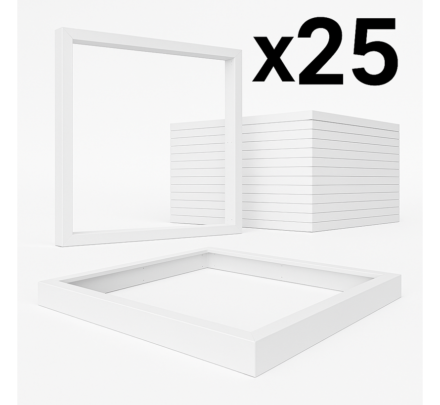Opbouwframe LED Paneel 60 x 60 x 4.3 cm 25 STUKS - Geschikt voor flat panels - Snel assemblage