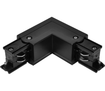 L-Connector voor 3-Fase Spanningsrails – Hoekkoppeling – Zwart