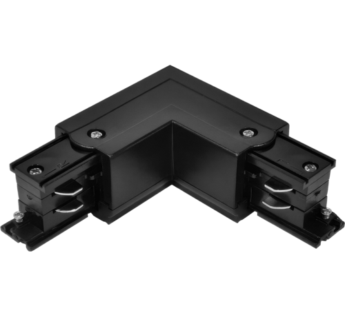 L-Connector voor 3-Fase Spanningsrails – Hoekkoppeling – Zwart