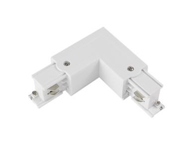 L-Connector voor 3-Fase Spanningsrails – Hoekkoppeling – Wit
